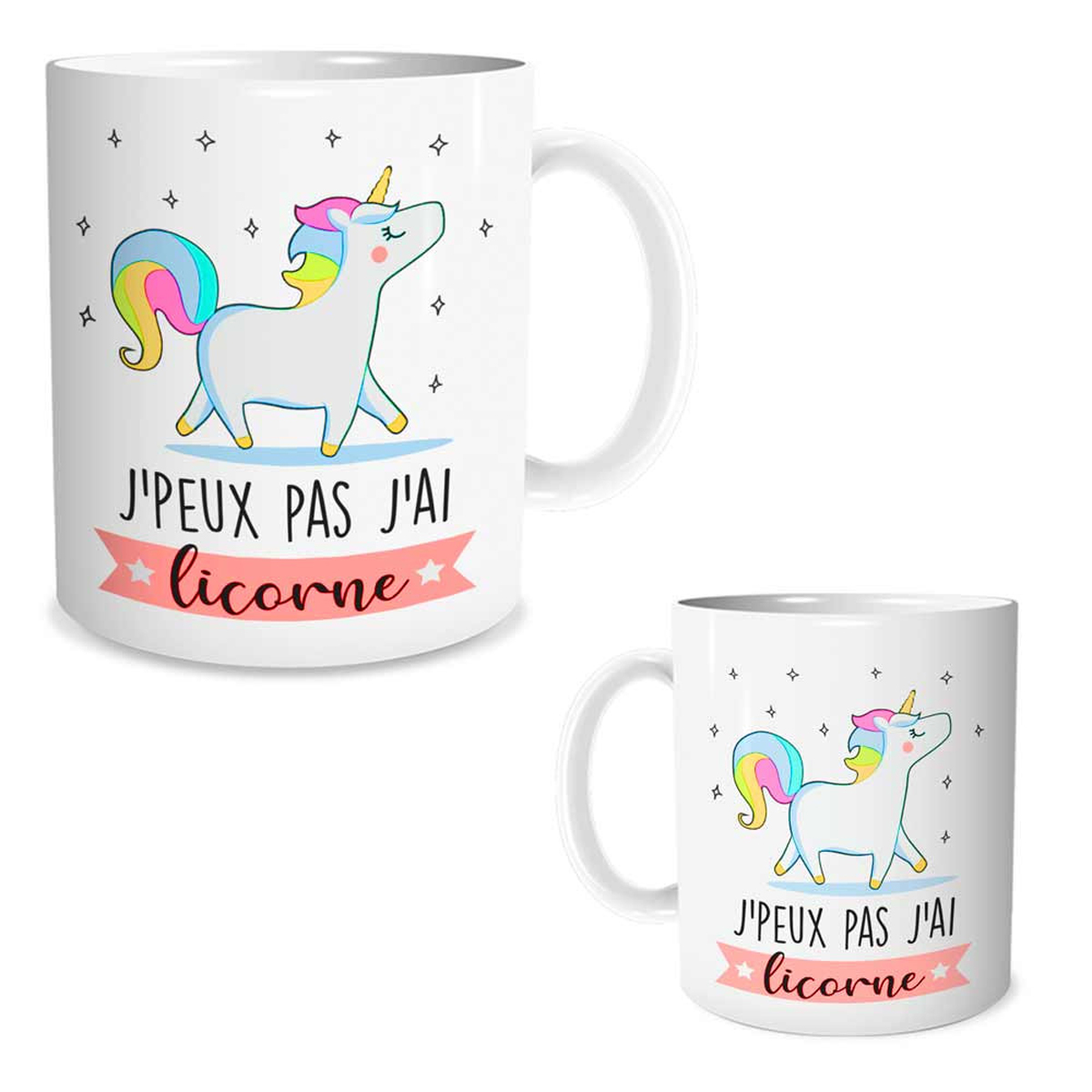 Mug céramique \'Licorne My Unicorn\' (J\'peux pas, j\'ai Licorne !) - 95x80 mm - [R1849]