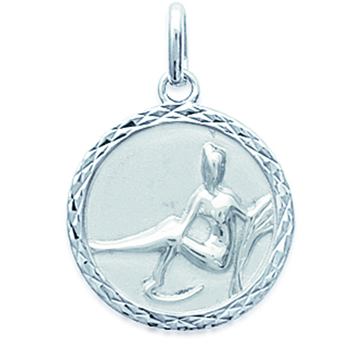 Pendentif Argent \'Vierge\' argenté (rhodié) - 18 mm - [J6007]