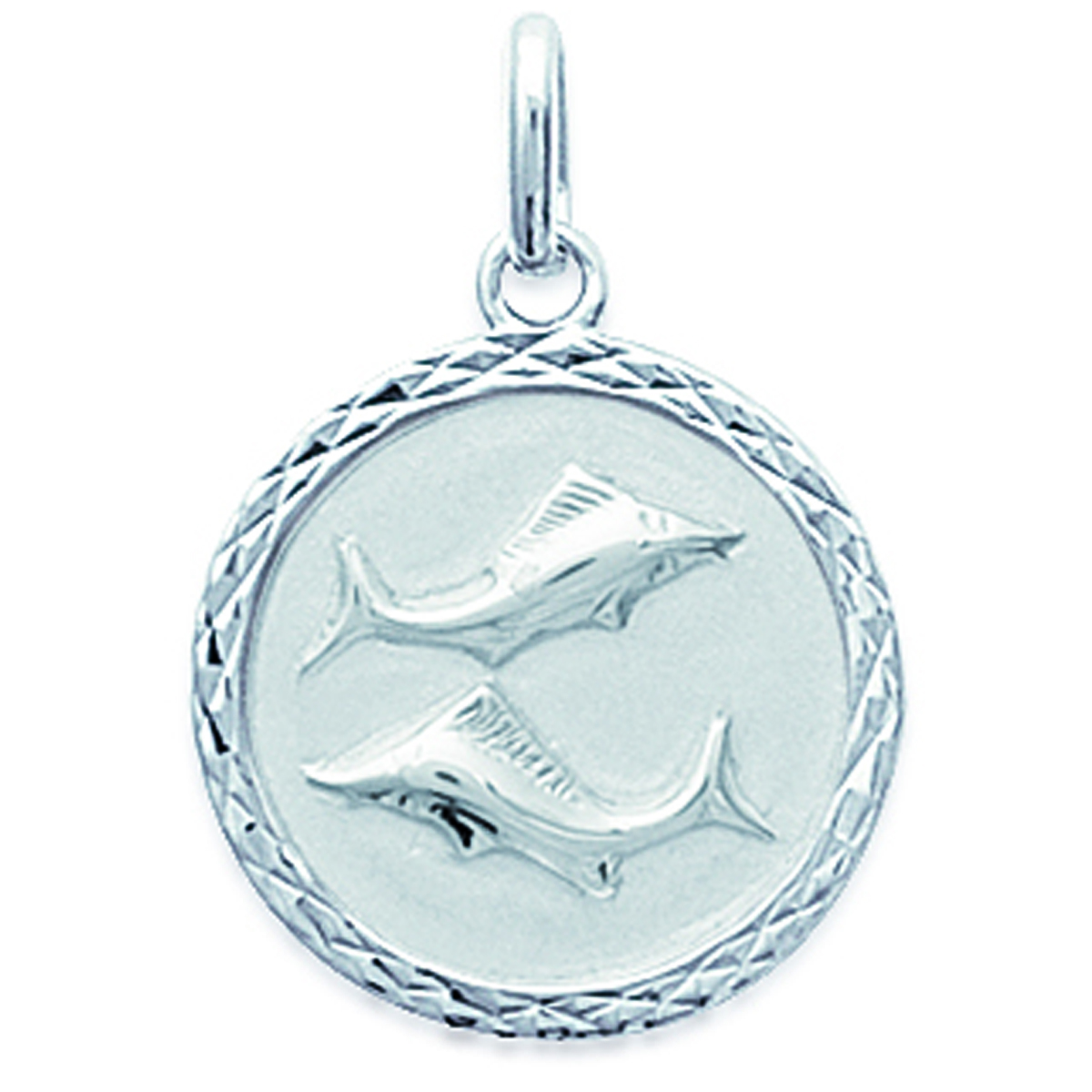 Pendentif Argent \'Poisson\' argenté (rhodié) - 18 mm - [J6011]