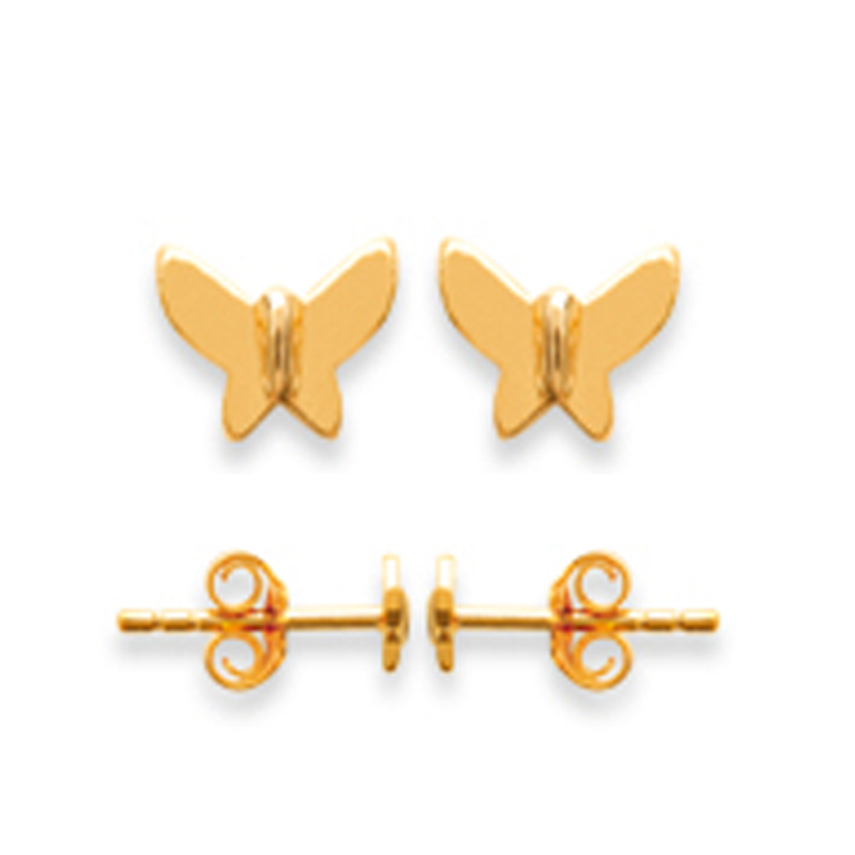 Boucles Plaqué Or \'Papillons\' doré - 5x3 mm - [J6031]