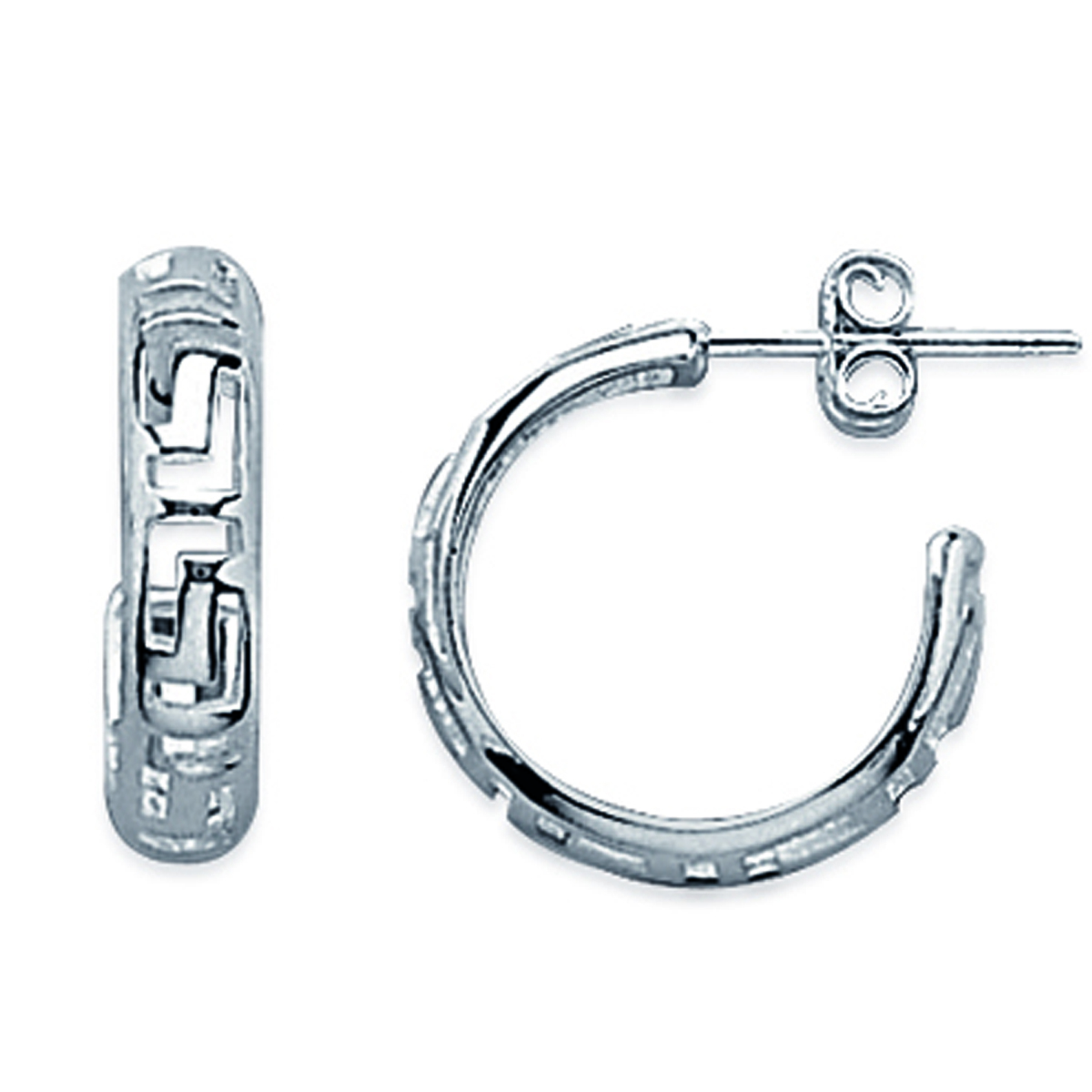 Créoles Argent \'Chorégraphie\' argenté - 17 mm 4 mm - [J6032]