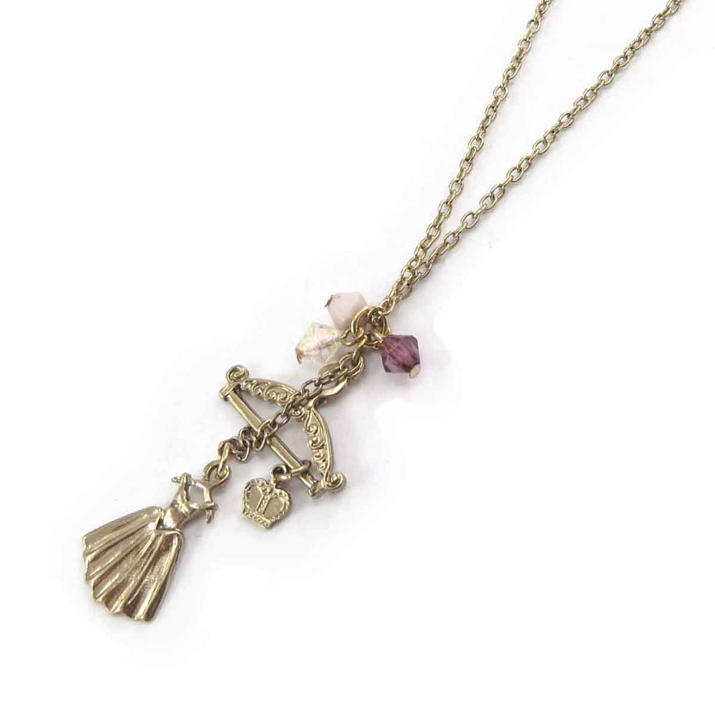 Collier Créateur \'Scarlett\' doré violet - [J6095]