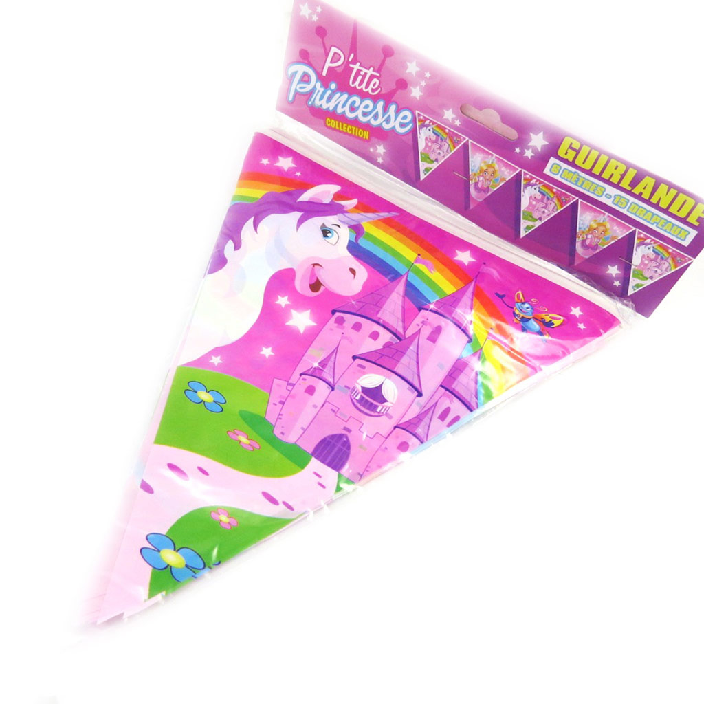 Guirlande fanions \'Princesses\' 6 m (15 drapeaux) - [M5208]