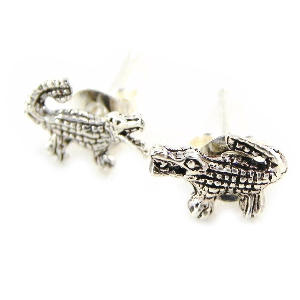 Boucles Argent \'Crocodiles\'  - [G9044]