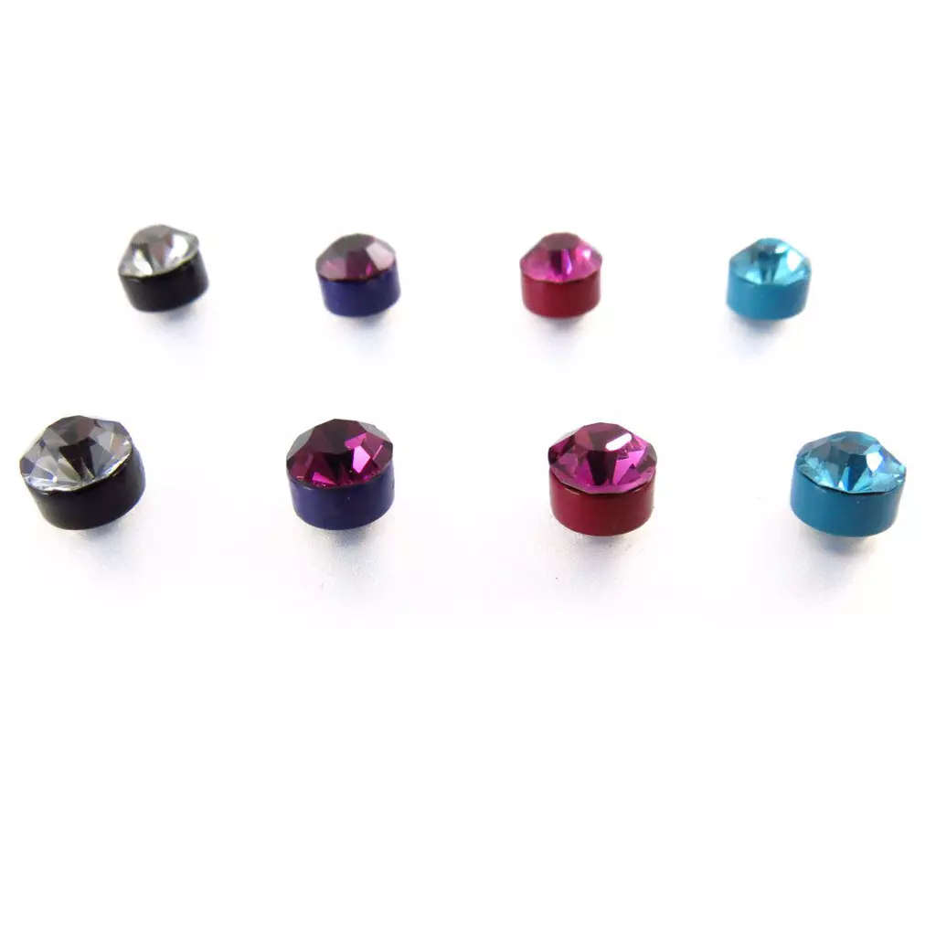 les trésors de lily 4 paires de boucles 'Cristal' tutti frutti [J6252]