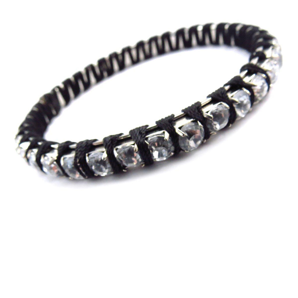 Bracelet créateur \'Sissi\' noir blanc - [J6330]