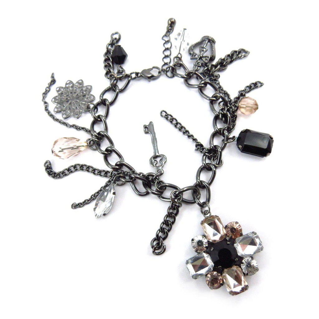 Bracelet créateur \'Scarlett\' noir gris - [J6337]