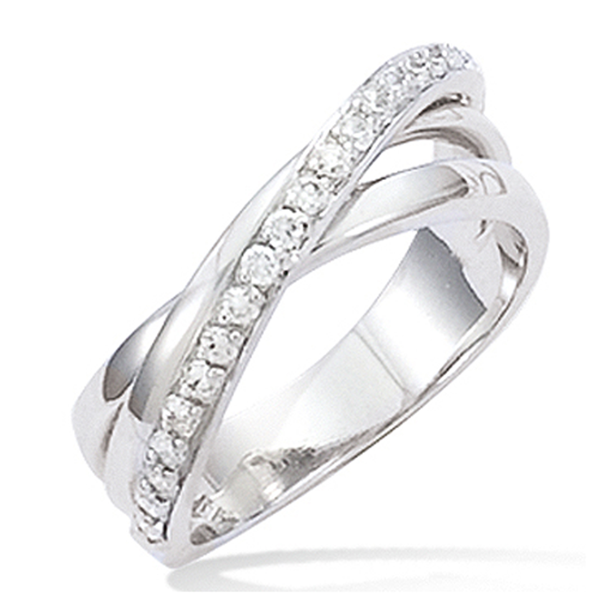Bague Argent \'Déesse\' blanc argenté (rhodié) - 8 mm - [K5125]