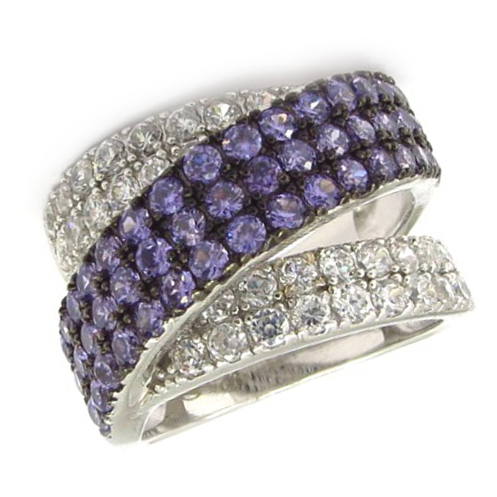 Bague Argent \'Sissi\' blanc améthyste - [K5136]