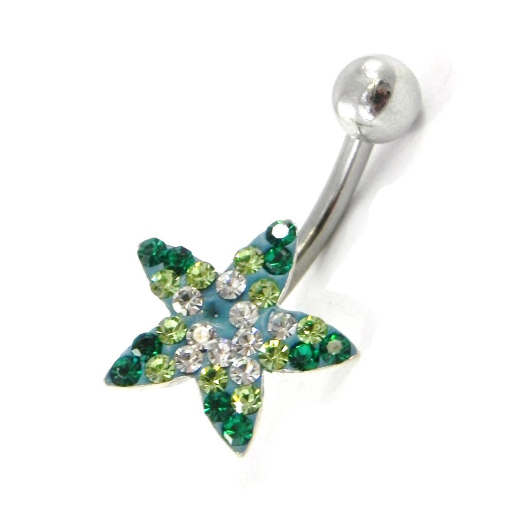 Body Piercing \'Cristal Divin\' vert étoile - [H9297]