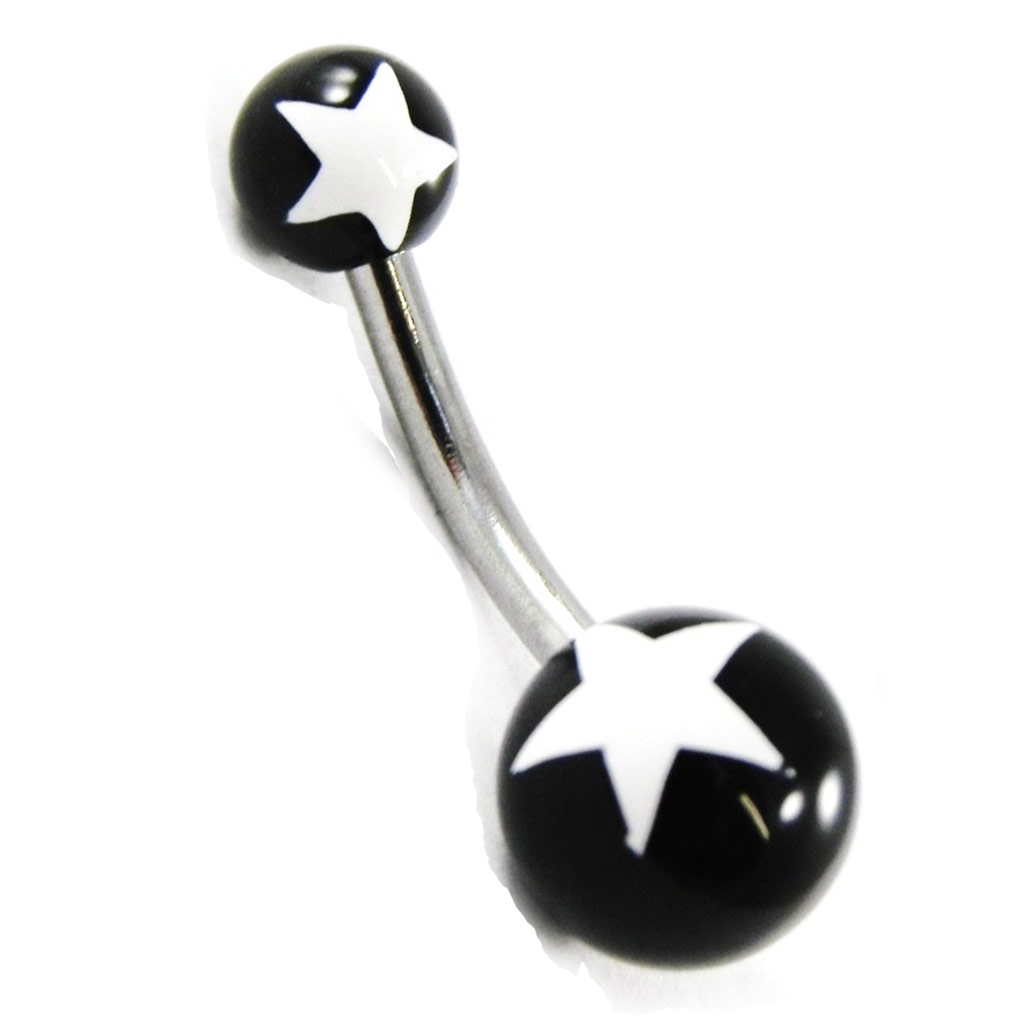 Body Piercing \'Etoile\' noir - [H9316]