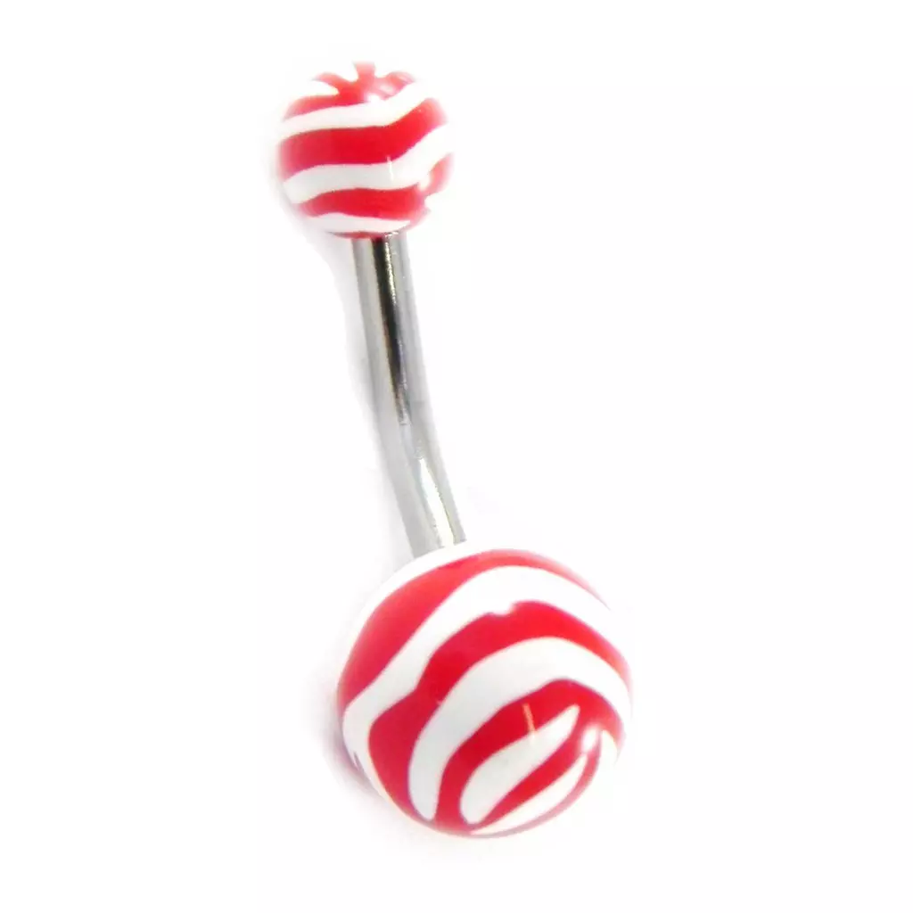 les trésors de lily Body Piercing 'Zèbre' rouge blanc [H9323]