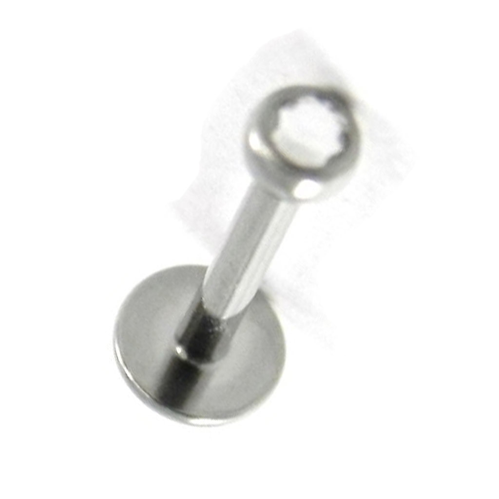 Labret titane \'Mouche\' blanc  - [H9356]