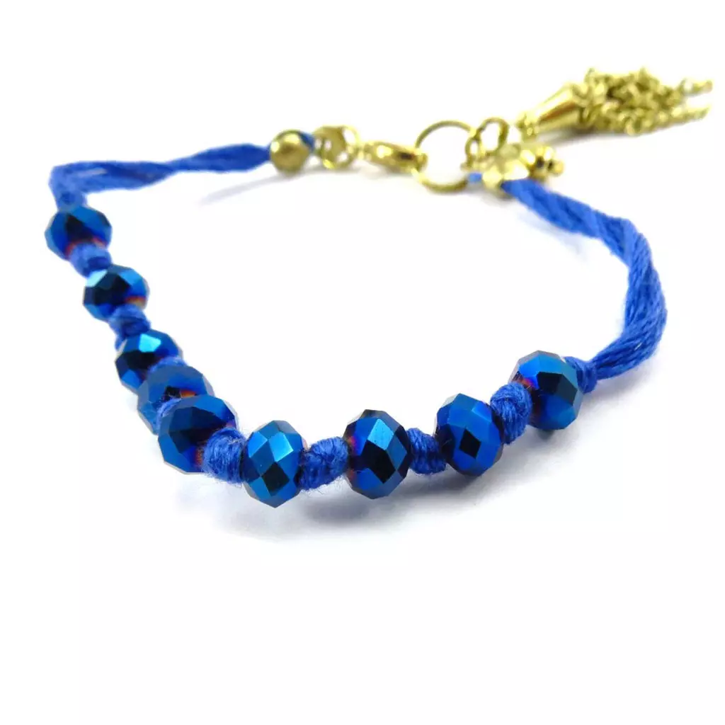 les trésors de lily Bracelet ethnique 'Shambhala' bleu [J7000]