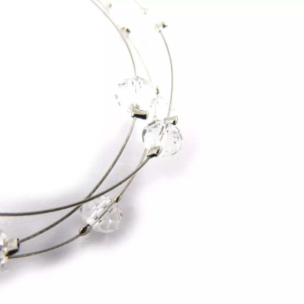 les trésors de lily Bracelet Créateur 'Sissi' blanc argenté [J7001]