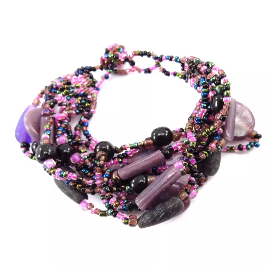 les trésors de lily Bracelet Créateur 'Calcutta' violet [J7026]
