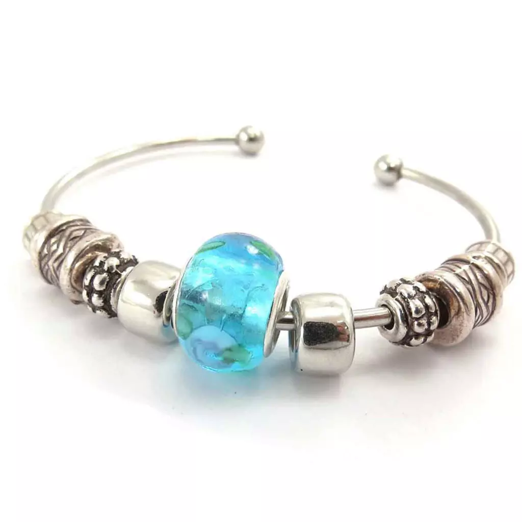 les trésors de lily Bracelet créateur 'Minéralia' turquoise [J7038]
