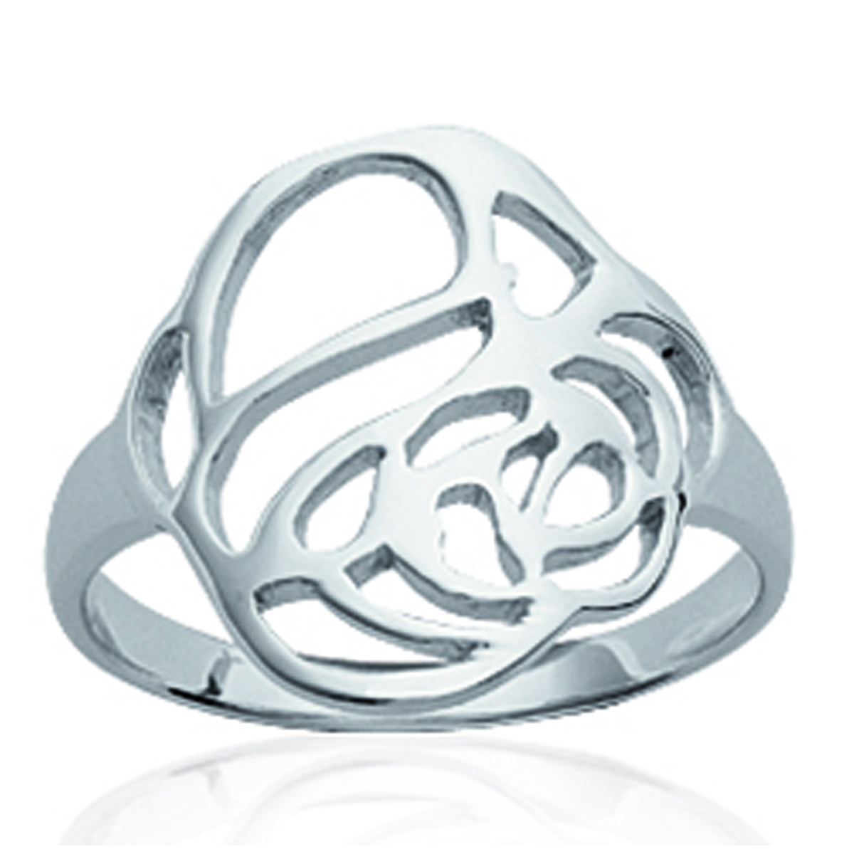 Bague Argent \'Rosa Romantica\' argenté (rhodié) - 16 mm - [K5850]
