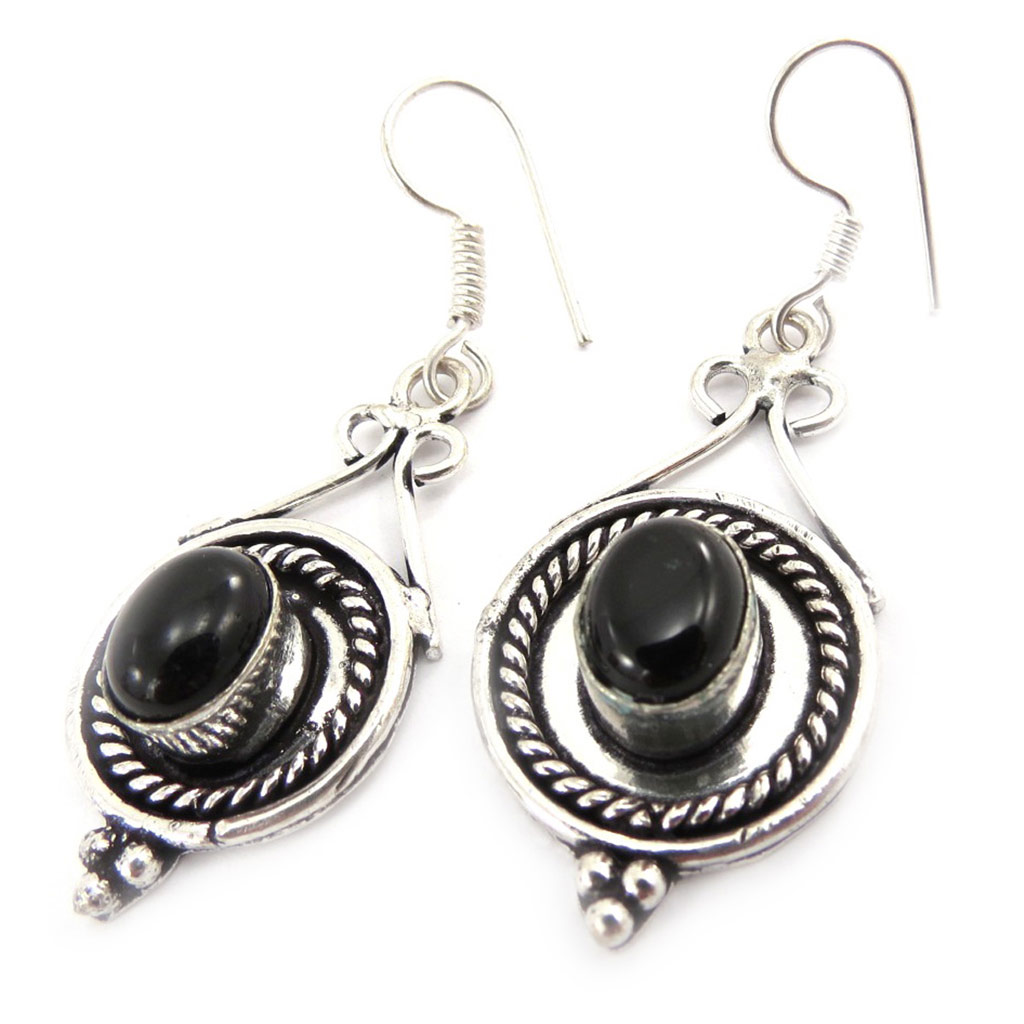 Boucles Créateur \'Kilimanjaro\' noir - [J7173]