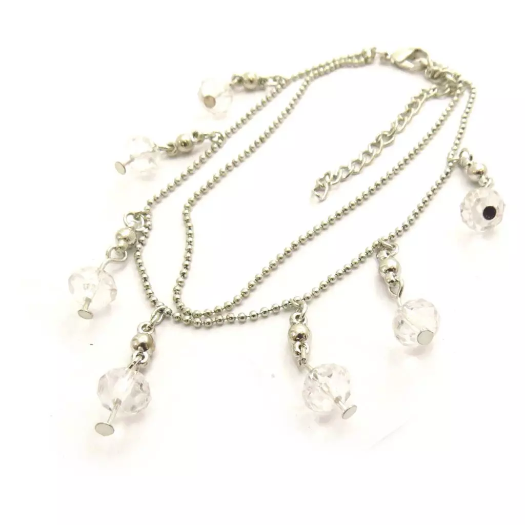 les trésors de lily Chaine Cheville 'Sissi' blanc [J7185]
