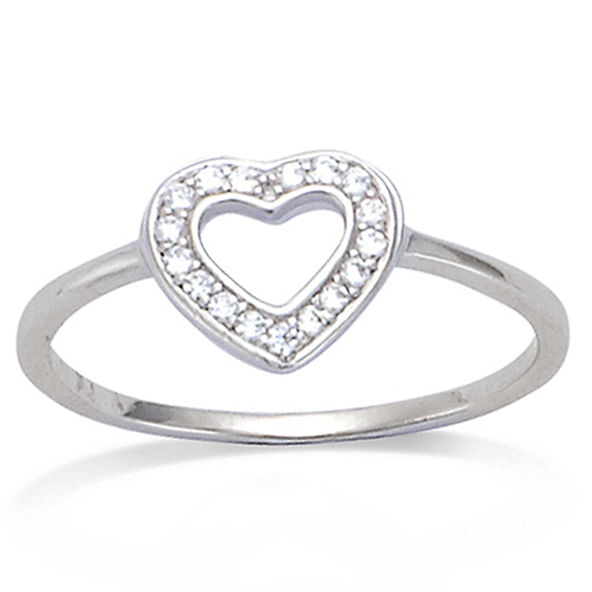 Bague argent \'Love\' blanc argenté (rhodié) - 9x8 mm - [M6253]