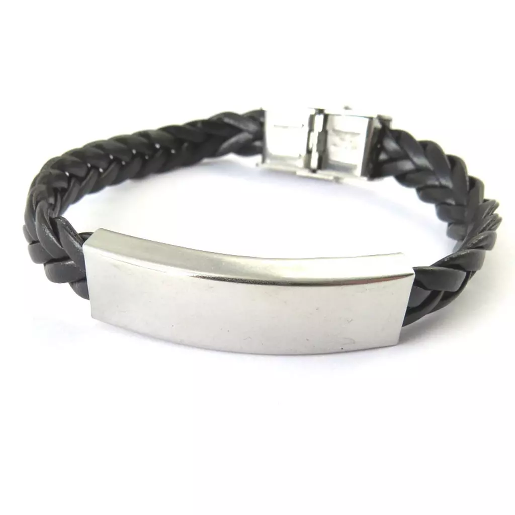 les trésors de lily Bracelet acier 'Identité' noir [M6297]
