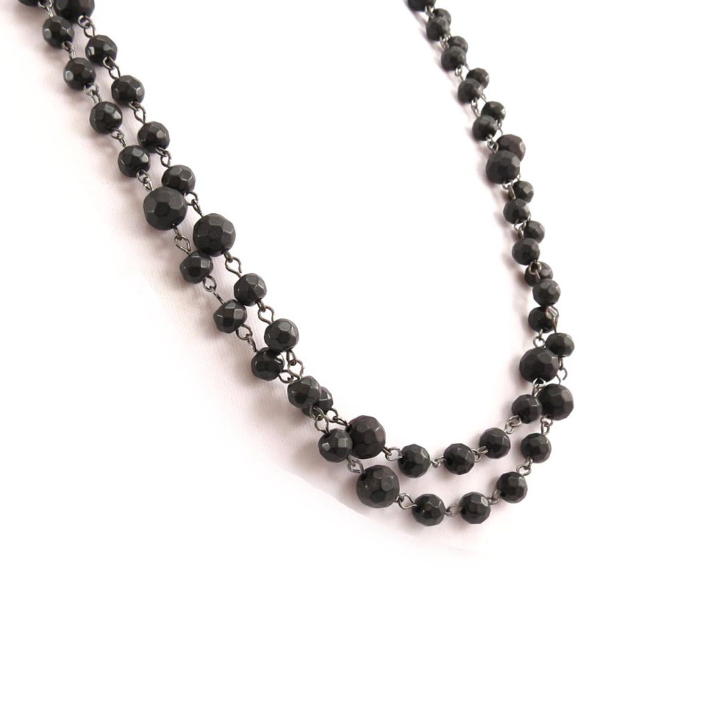 Collier \'Perla\' noir - [J7941]