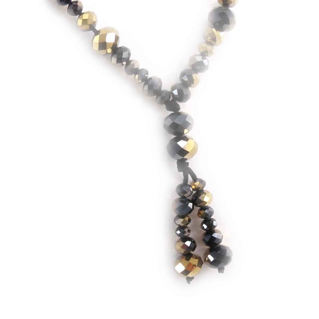 Collier \'Mineralia\' noir doré  - [J7955]