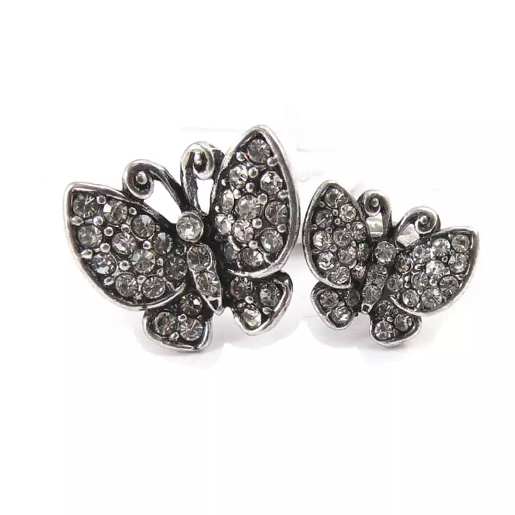 les trésors de lily Bague 'Papillons' blanc [J8025]