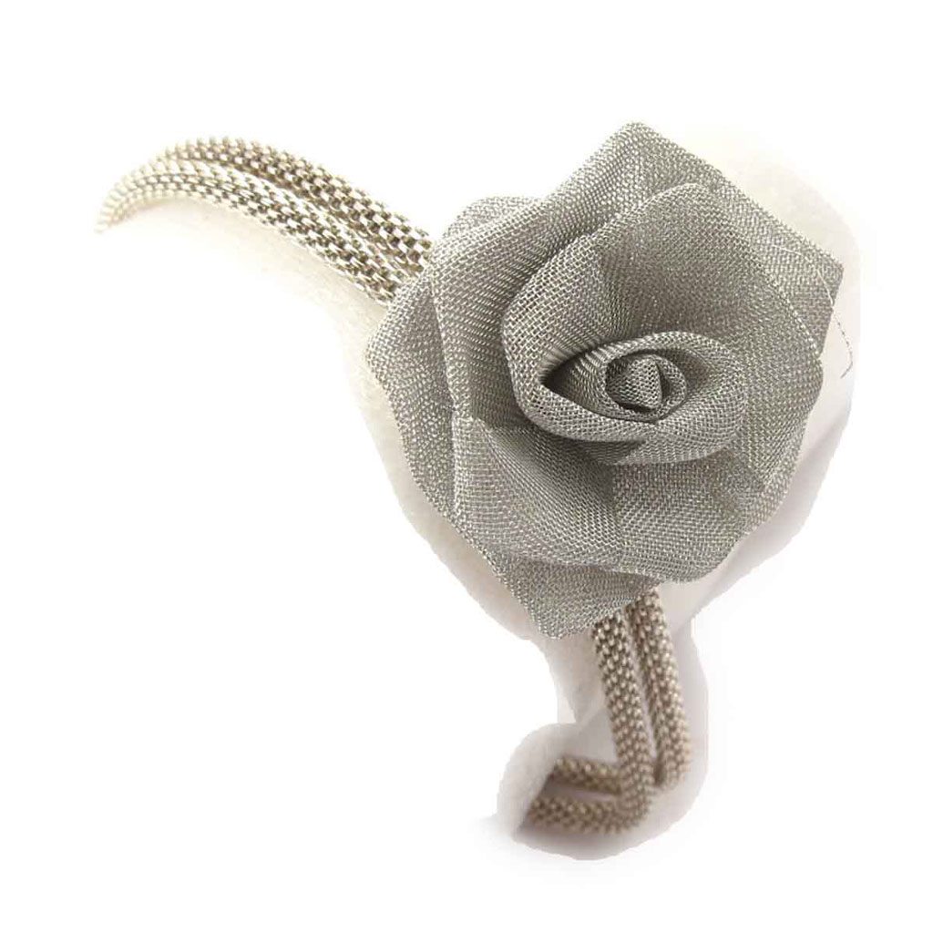 Bracelet Créateur \'Flora\' gris argenté - [J8074]