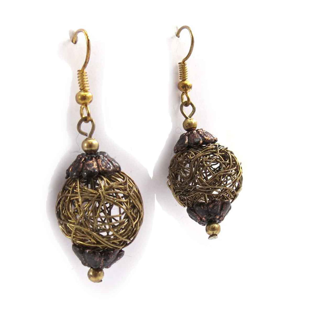 Boucles Créateur \'Scarlett\' marron doré - [J8101]