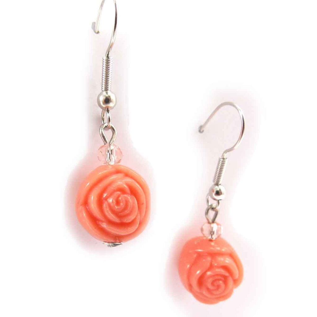 Boucles créateur \'Rosa Romantica\' orange - [J8260]