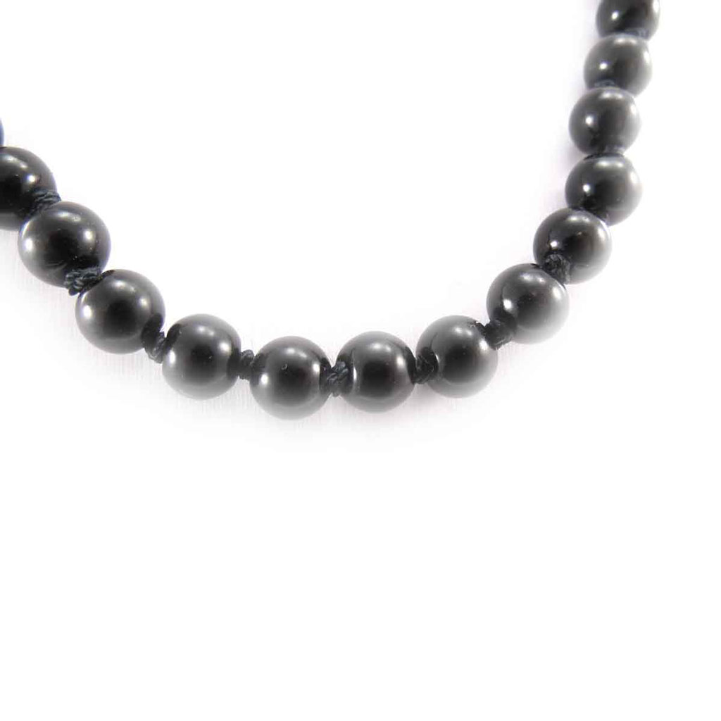 Collier \'Perla\' noir (8 mm) - [J8459]