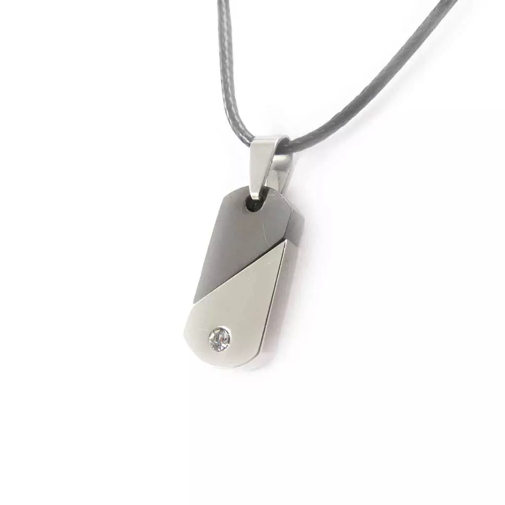les trésors de lily Collier acier 'Peaceful' gris argenté [J8485]