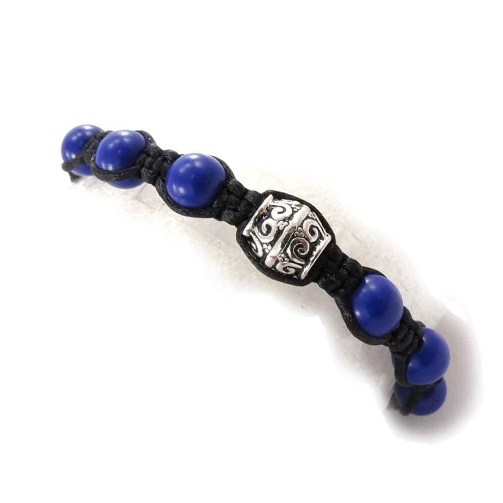 Bracelet ethnique \'Shambhala\' bleu  - [J8555]