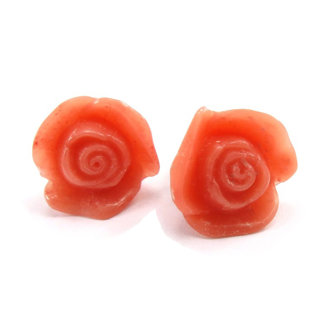 Boucles créateur \'Rosa Romantica\' orange - [J8582]