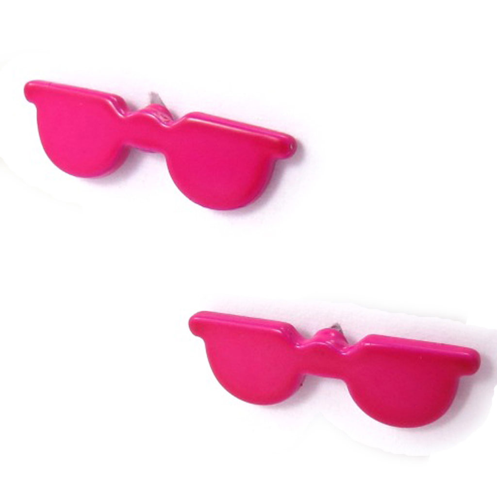 Boucles Créateur \'Lunettes\' fuschia  - [J8585]