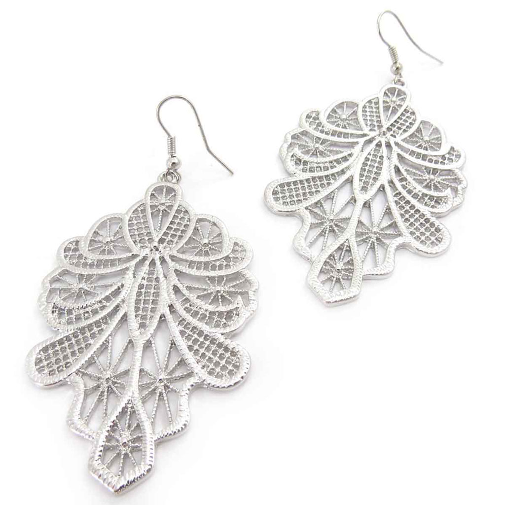 Boucles \'Chorégraphie\' argenté - [J8680]