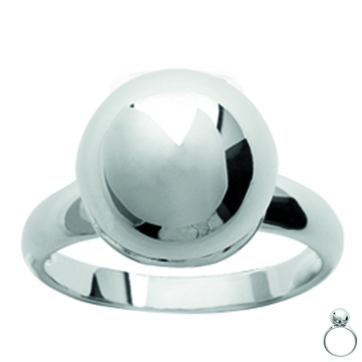 Bague Argent \'Géode\' argenté (rhodié) - 13x11 mm - [K7201]