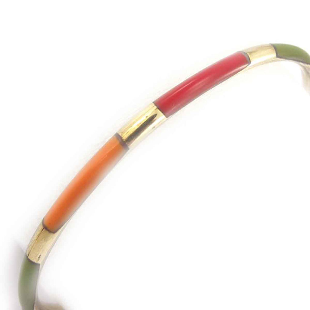 Bracelet créateur \'Altaï\' vert rose orange doré - [J9164]