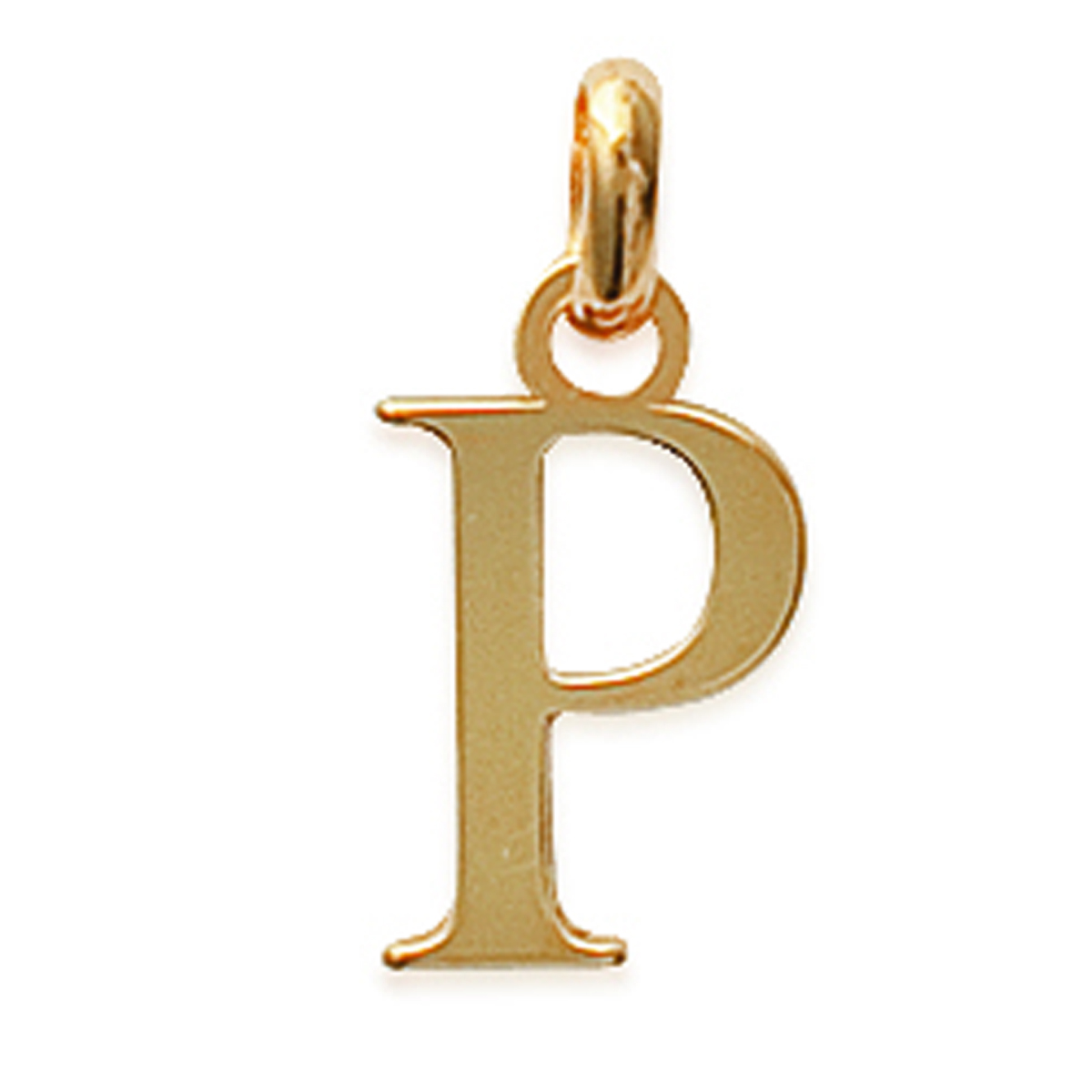 Pendentif Plaqué Or \'Lettre P\' doré - 11x8 mm - [J9605]