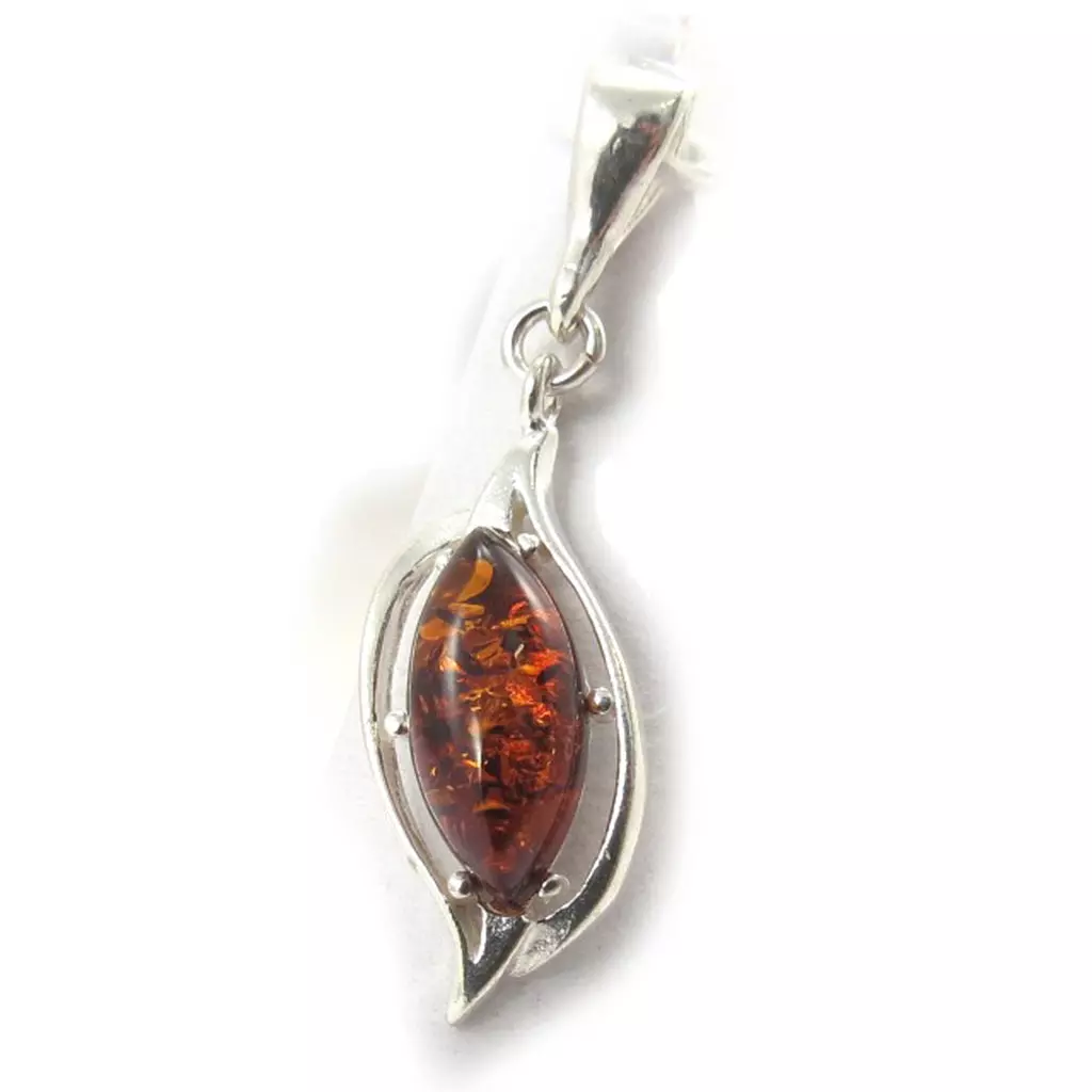 les trésors de lily Pendentif Argent 'Inspiration' ambre [J9623]