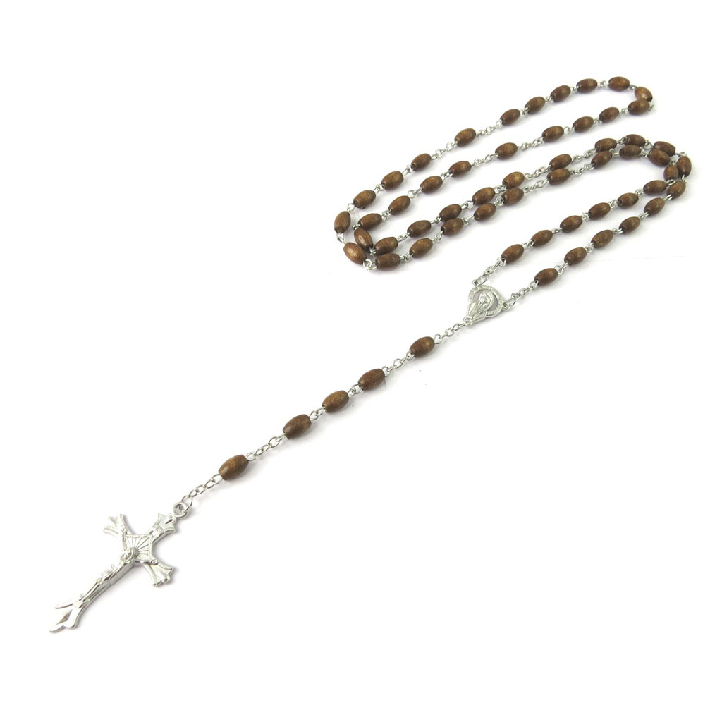 Collier Créateur \'Croix Mystique\' marron (bois) - [M8043]