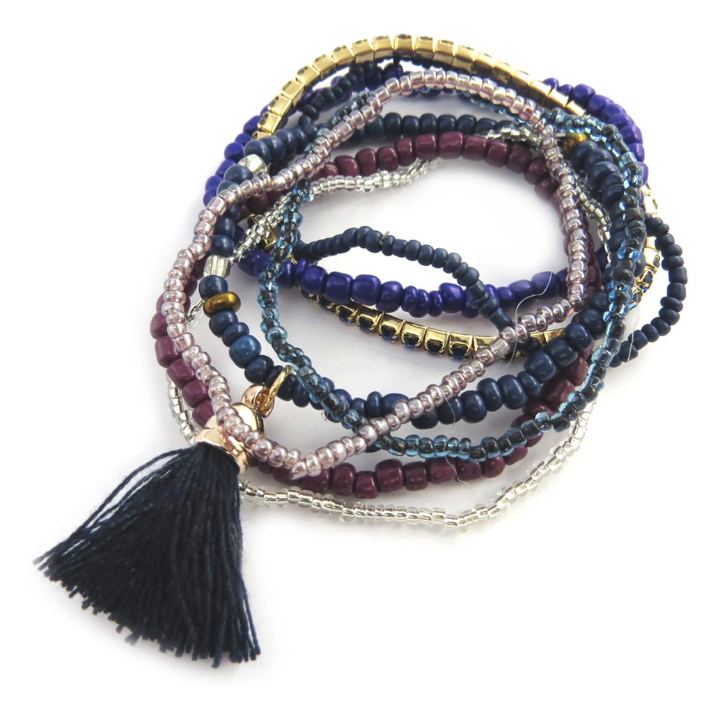 Bracelet ethnique \'Altaï\' violet - [M8207]