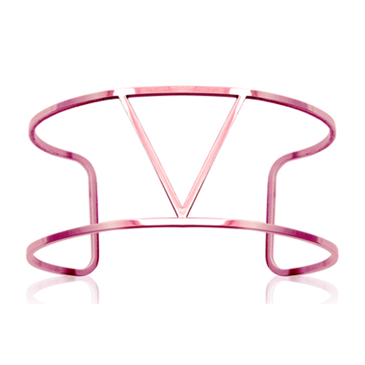 Bracelet Acier \'Cléopatra\' (triangle) doré rosé (rose gold) - 61x50x30 mm - [M9914]