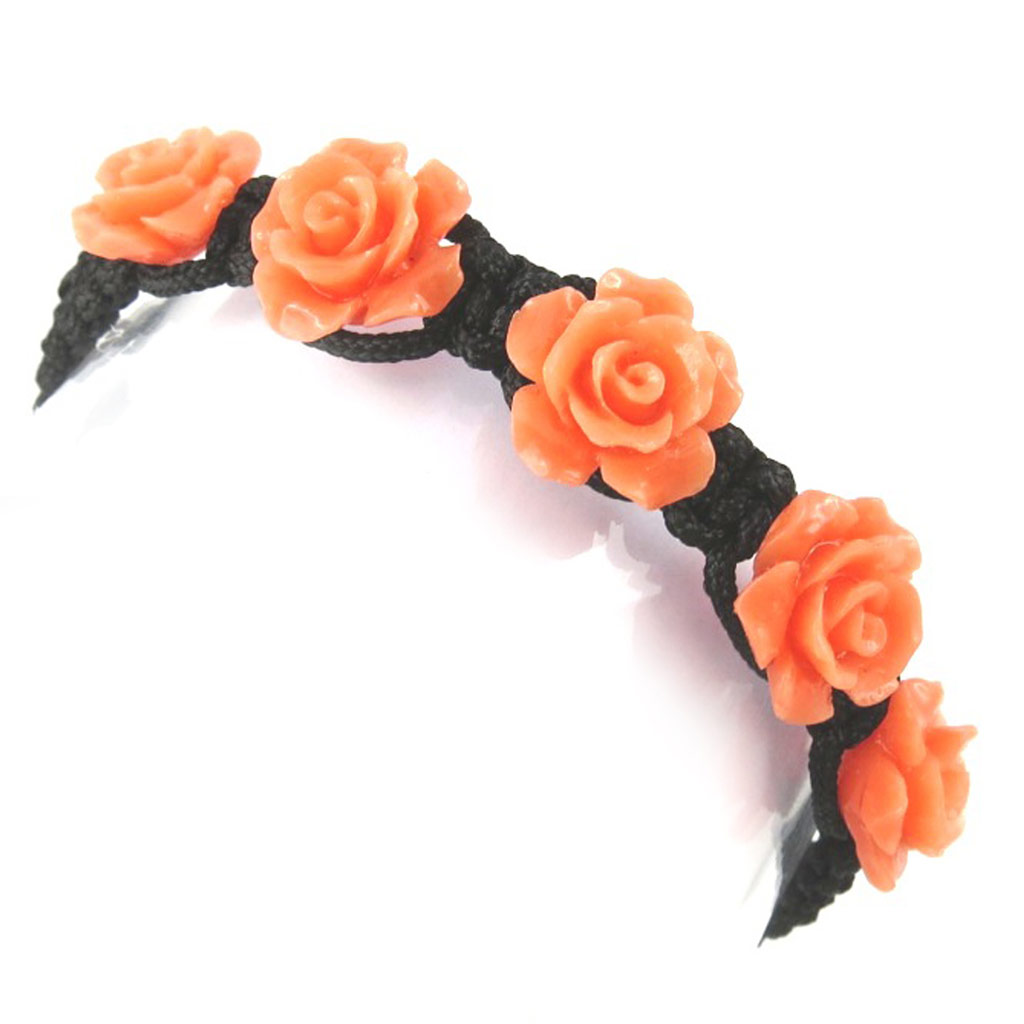 Bracelet shamballa \'Rosa Romantica\' orange - [N0245]