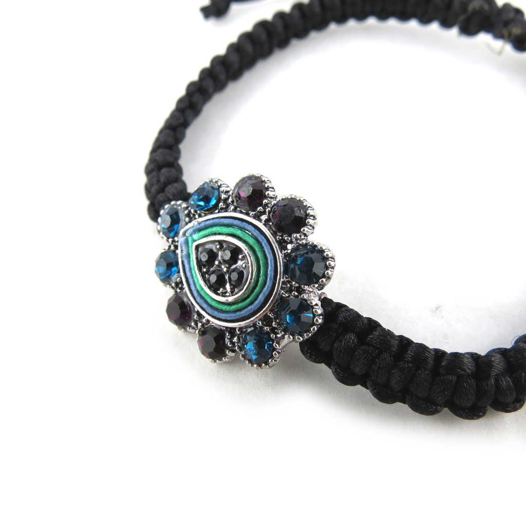 Bracelet shamballa \'Sissi\' bleu turquoise - [N0739]