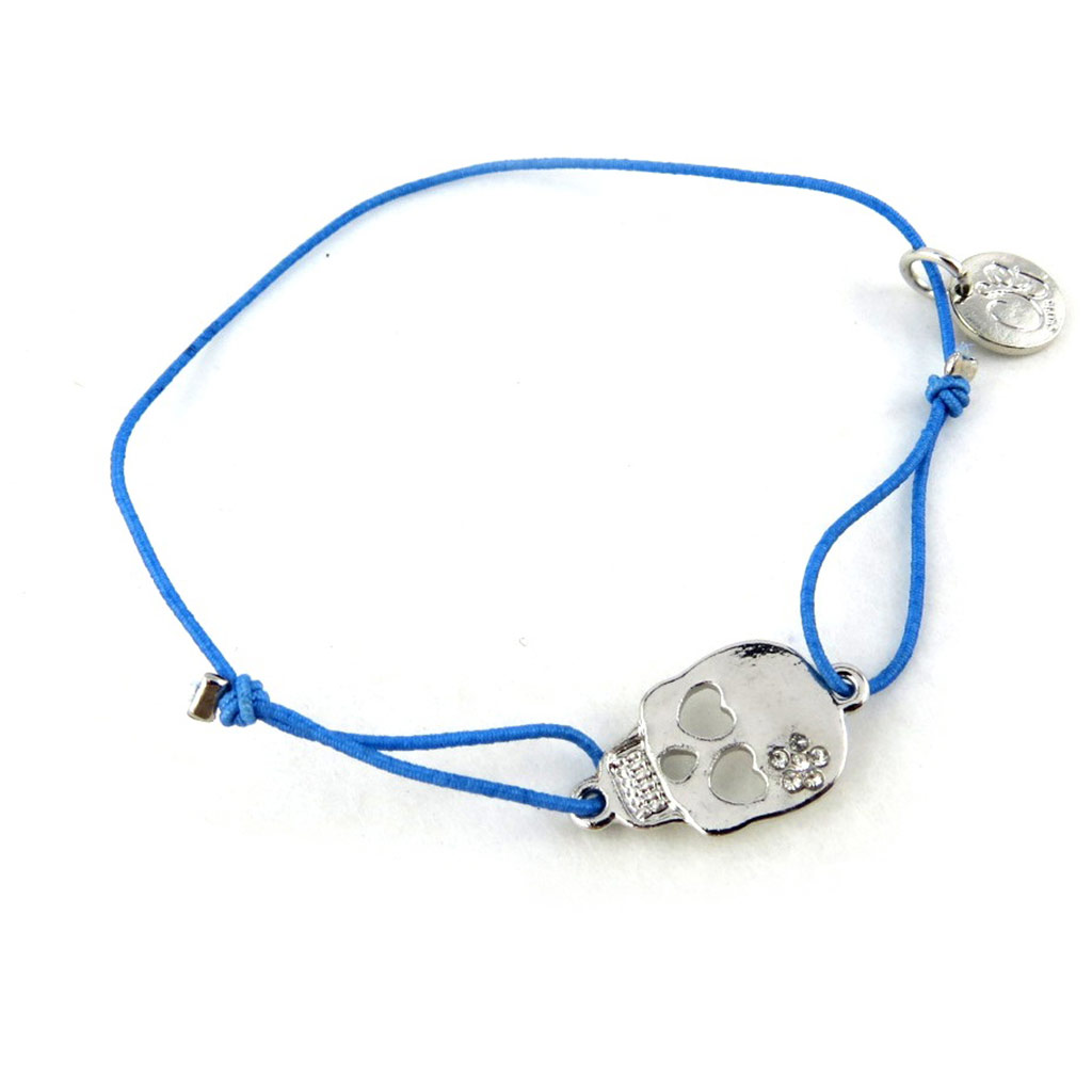 Bracelet créateur \'Tête de Mort\' bleu - [N0748]