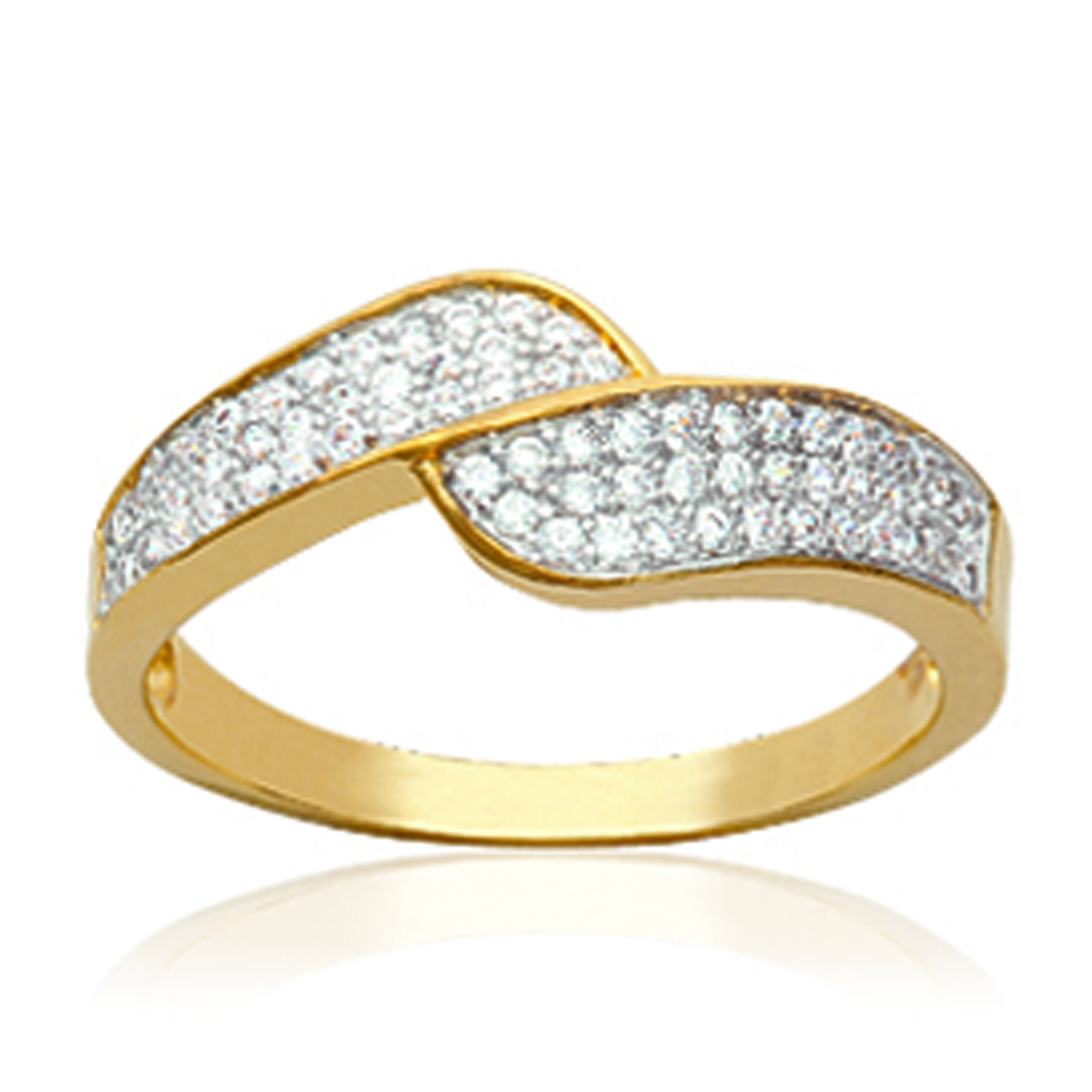 Bague Plaqué Or \'Déesse\' doré 2 tons - 10 mm - [L0738]