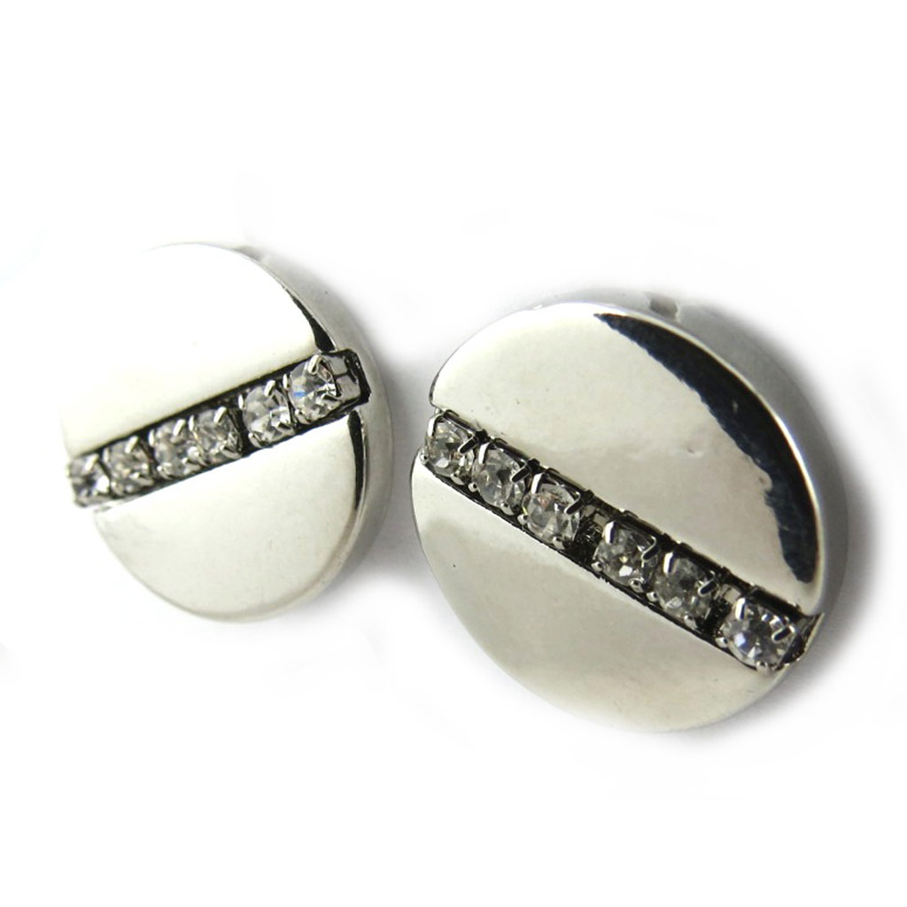 Boucles créateur \'Sissi\' blanc argenté  - [N0788]